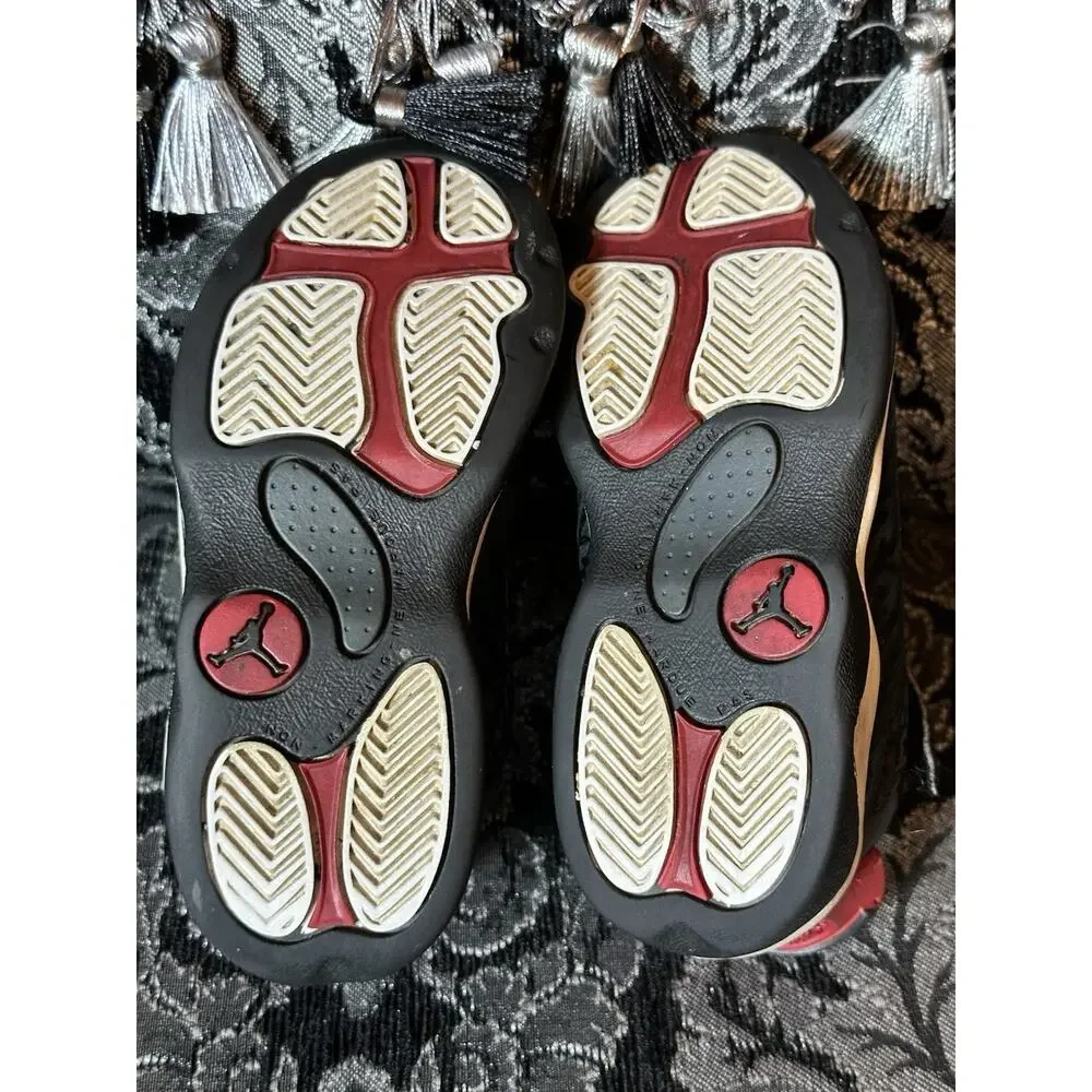 NIKE AIR JORDAN 6 RINGS Baby Toddler Shoes Size 9C Black Red White MJ School
